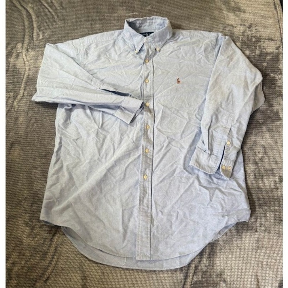 Ralph Lauren Mens Classic Fit Oxford Button Down Shirt Blue 16 32/33 RN41381 XL